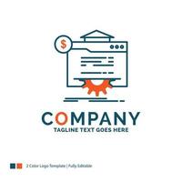 seo. progress. globe. technology. website Logo Design. Blue and Orange Brand Name Design. Place for Tagline. Business Logo template. vector