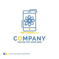 data. information. mobile. research. science Blue Yellow Business Logo template. Creative Design Template Place for Tagline. vector