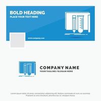 Blue Business Logo Template for build. equipment. fab. lab. tools. Facebook Timeline Banner Design. vector web banner background illustration