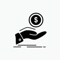 help. cash out. debt. finance. loan Glyph Icon. Vector isolated illustration
