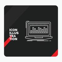 Red and Black Creative presentation Background for Data. financial. index. monitoring. stock Line Icon vector