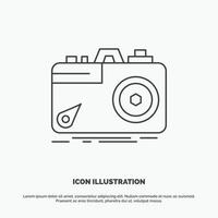 Camera. photography. capture. photo. aperture Icon. Line vector gray symbol for UI and UX. website or mobile application