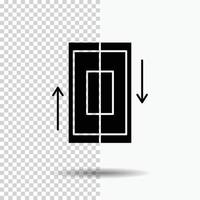 sync. synchronization. data. phone. smartphone Glyph Icon on Transparent Background. Black Icon vector