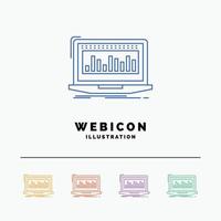 Data. financial. index. monitoring. stock 5 Color Line Web Icon Template isolated on white. Vector illustration