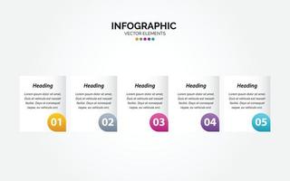 Presentation business Horizontal Infographic template with 5 options vector