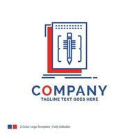 Company Name Logo Design For Code. edit. editor. language. program. Blue and red Brand Name Design with place for Tagline. Abstract Creative Logo template for Small and Large Business. vector