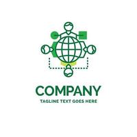 Function. instruction. logic. operation. meeting Flat Business Logo template. Creative Green Brand Name Design. vector