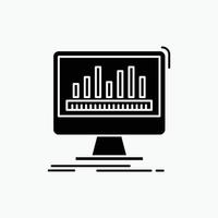 analytics. processing. dashboard. data. stats Glyph Icon. Vector isolated illustration