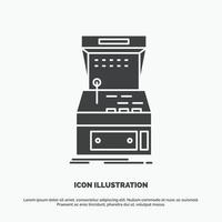 Arcade. console. game. machine. play Icon. glyph vector gray symbol for UI and UX. website or mobile application