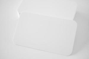 Mockup white business card on white background photo