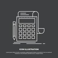 Accounting. audit. banking. calculation. calculator Icon. Line vector symbol for UI and UX. website or mobile application