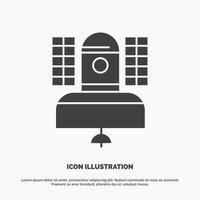 Satellite. broadcast. broadcasting. communication. telecommunication Icon. glyph vector gray symbol for UI and UX. website or mobile application