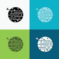 moon. planet. space. squarico. earth Icon Over Various Background. glyph style design. designed for web and app. Eps 10 vector illustration