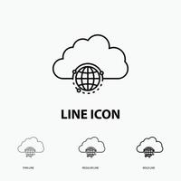 network. city. globe. hub. infrastructure Icon in Thin. Regular and Bold Line Style. Vector illustration