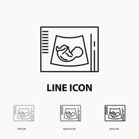 Maternity. pregnancy. sonogram. baby. ultrasound Icon in Thin. Regular and Bold Line Style. Vector illustration