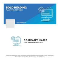 Blue Business Logo Template for Account. profile. report. edit. Update. Facebook Timeline Banner Design. vector web banner background illustration