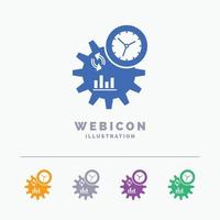 Business. engineering. management. process 5 Color Glyph Web Icon Template isolated on white. Vector illustration