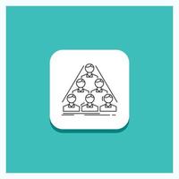 Round Button for team. build. structure. business. meeting Line icon Turquoise Background vector