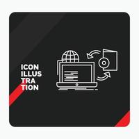 Red and Black Creative presentation Background for Disc. online. game. publish. publishing Line Icon vector