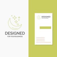 Business Logo for Moon. Night. star. weather. space. Vertical Green Business .Visiting Card template. Creative background vector illustration