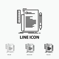 Code. coding. file. programming. script Icon in Thin. Regular and Bold Line Style. Vector illustration