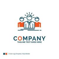 Business. career. employee. entrepreneur. leader Logo Design. Blue and Orange Brand Name Design. Place for Tagline. Business Logo template. vector