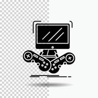 Game. gaming. internet. multiplayer. online Glyph Icon on Transparent Background. Black Icon vector