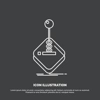 arcade. game. gaming. joystick. stick Icon. Line vector symbol for UI and UX. website or mobile application