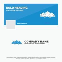 Blue Business Logo Template for mountain. landscape. hill. nature. tree. Facebook Timeline Banner Design. vector web banner background illustration