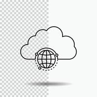 network. city. globe. hub. infrastructure Line Icon on Transparent Background. Black Icon Vector Illustration