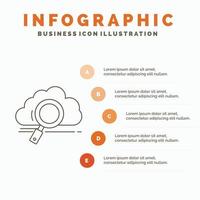 cloud. search. storage. technology. computing Infographics Template for Website and Presentation. Line Gray icon with Orange infographic style vector illustration