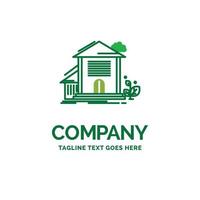 Home. house. Apartment. building. office Flat Business Logo template. Creative Green Brand Name Design. vector