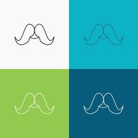 moustache. Hipster. movember. male. men Icon Over Various Background. Line style design. designed for web and app. Eps 10 vector illustration