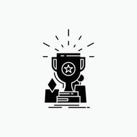 logro. otorgar. taza. premio. icono de glifo de trofeo. ilustración vectorial aislada vector