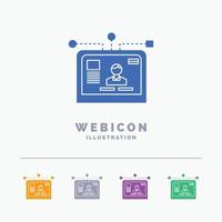 interface. website. user. layout. design 5 Color Glyph Web Icon Template isolated on white. Vector illustration