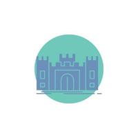 Castle. defense. fort. fortress. landmark Glyph Icon. vector