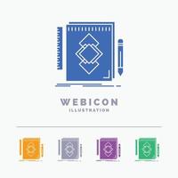 design. Tool. identity. draw. development 5 Color Glyph Web Icon Template isolated on white. Vector illustration