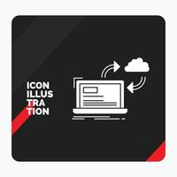 Red and Black Creative presentation Background for sync. processing. data. dashboard. arrows Glyph Icon vector