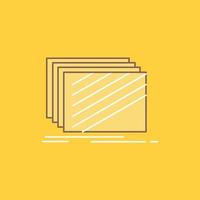 Design. layer. layout. texture. textures Flat Line Filled Icon. Beautiful Logo button over yellow background for UI and UX. website or mobile application vector
