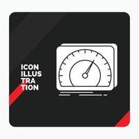 Red and Black Creative presentation Background for dashboard. device. speed. test. internet Glyph Icon vector