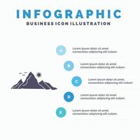 mountain. landscape. hill. nature. sun Infographics Template for Website and Presentation. GLyph Gray icon with Blue infographic style vector illustration.