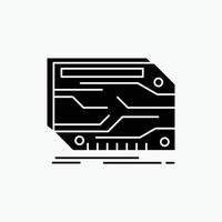 card. component. custom. electronic. memory Glyph Icon. Vector isolated illustration