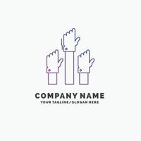 Aspiration. business. desire. employee. intent Purple Business Logo Template. Place for Tagline vector