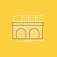 metro. ferrocarril. ferrocarril. tren. icono lleno de línea plana de transporte. hermoso botón de logotipo sobre fondo amarillo para ui y ux. sitio web o aplicación móvil vector