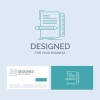 Code. coding. file. programming. script Business Logo Line Icon Symbol for your business. Turquoise Business Cards with Brand logo template vector