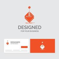 Business logo template for arcade. game. gaming. joystick. stick. Orange Visiting Cards with Brand logo template. vector