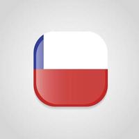 Chile Flag Design Round Button vector