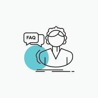 FAQ. Assistance. call. consultation. help Line Icon vector