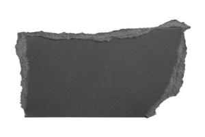 Black ripped paper torn edges strips isolated on white background photo