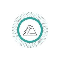Mountains. Nature. Outdoor. Sun. Hiking Line Icon. Vector isolated illustration